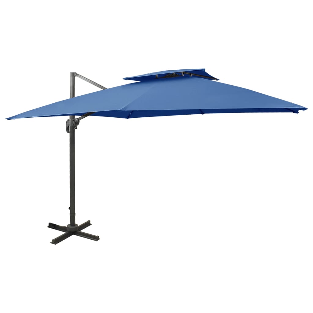 Vidaxl flytende parasol med dobbelttak 300x300 cm Azure Blue