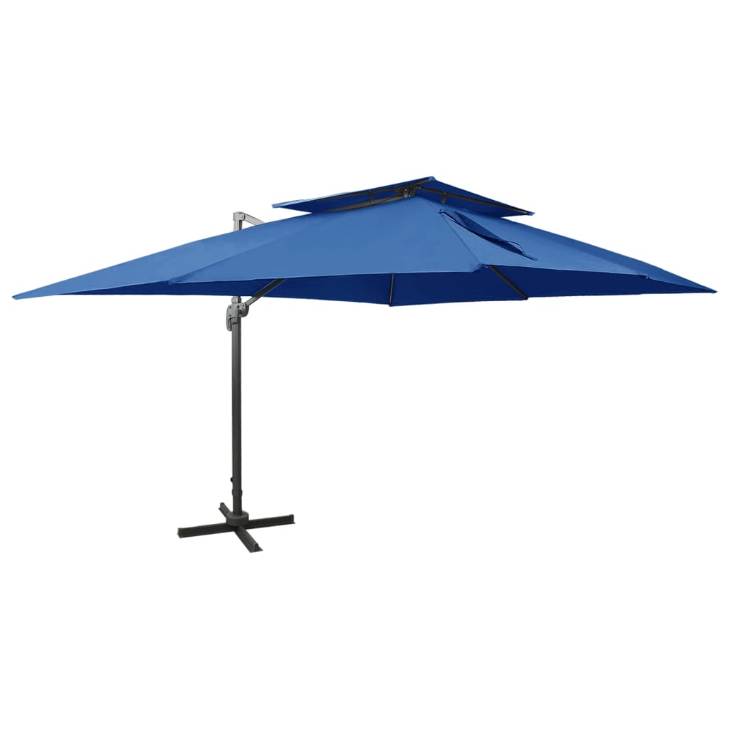 Vidaxl flytende parasol med dobbelttak 400x300 cm Azure Blue