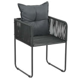 Vidaxl tuinstoelen 6 st met kussens poly rattan zwart