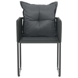 Vidaxl tuinstoelen 6 st met kussens poly rattan zwart