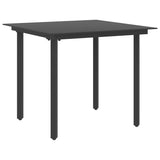 Vidaxl tuintafel 80x80x74 cm staal en glas zwart