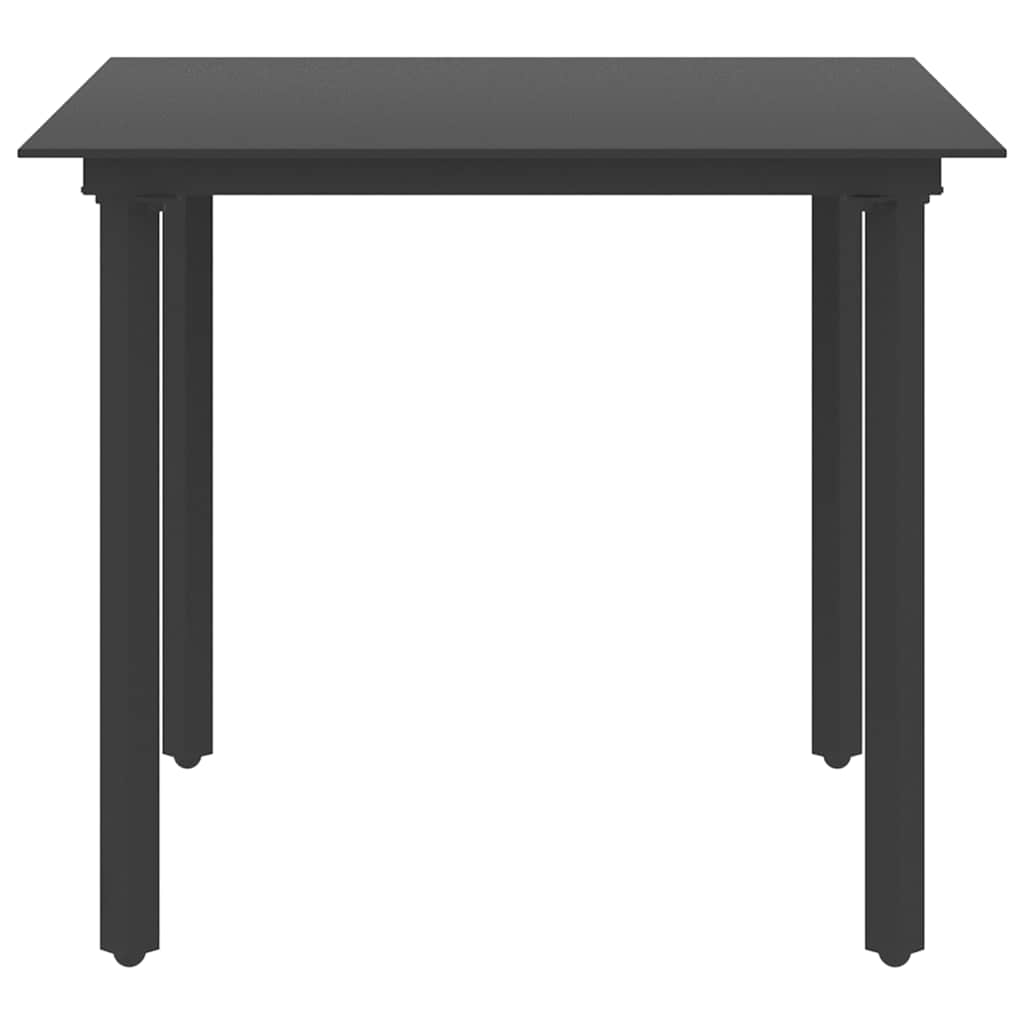 Vidaxl tuintafel 80x80x74 cm staal en glas zwart