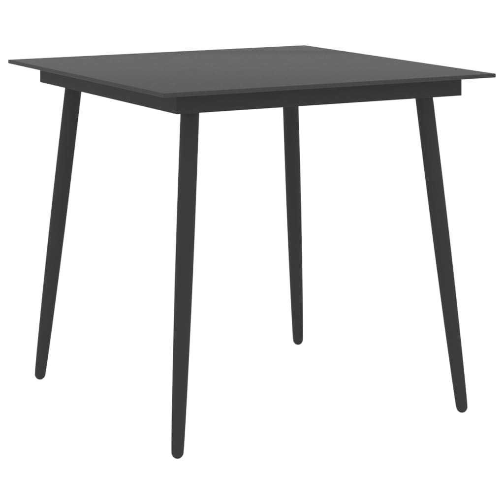Vidaxl tuintafel 80x80x74 cm staal en glas zwart