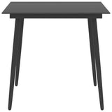 Vidaxl tuintafel 80x80x74 cm staal en glas zwart