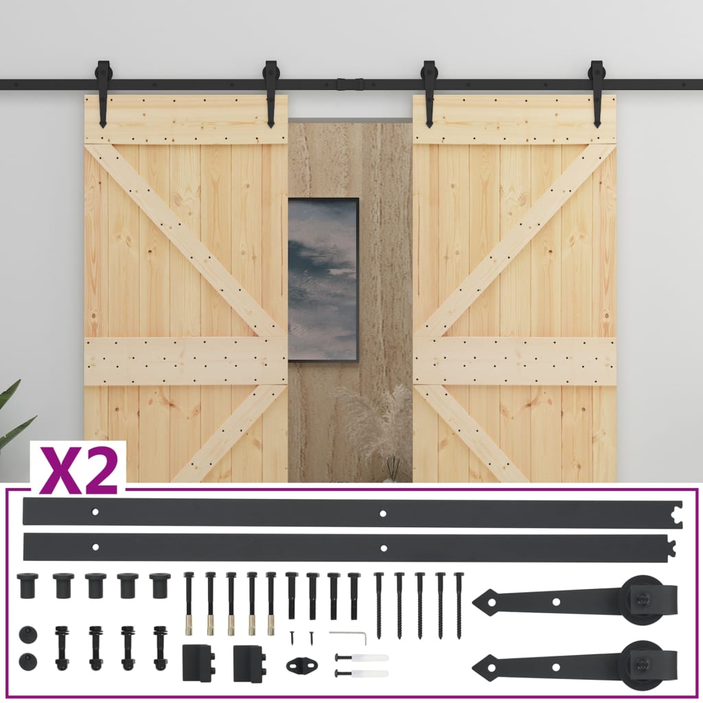 Vidaxl rutscht Dier mat Batter 80x210 cm festgehale Péiere