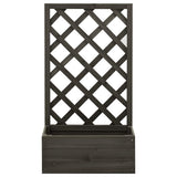 Vidaxl latwerkplantenbak 50x25x90 cm massief vurenhout grijs