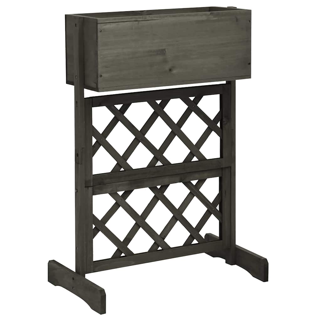 Vidaxl latwerkplantenbak 45x30x74 cm massief vurenhout grijs