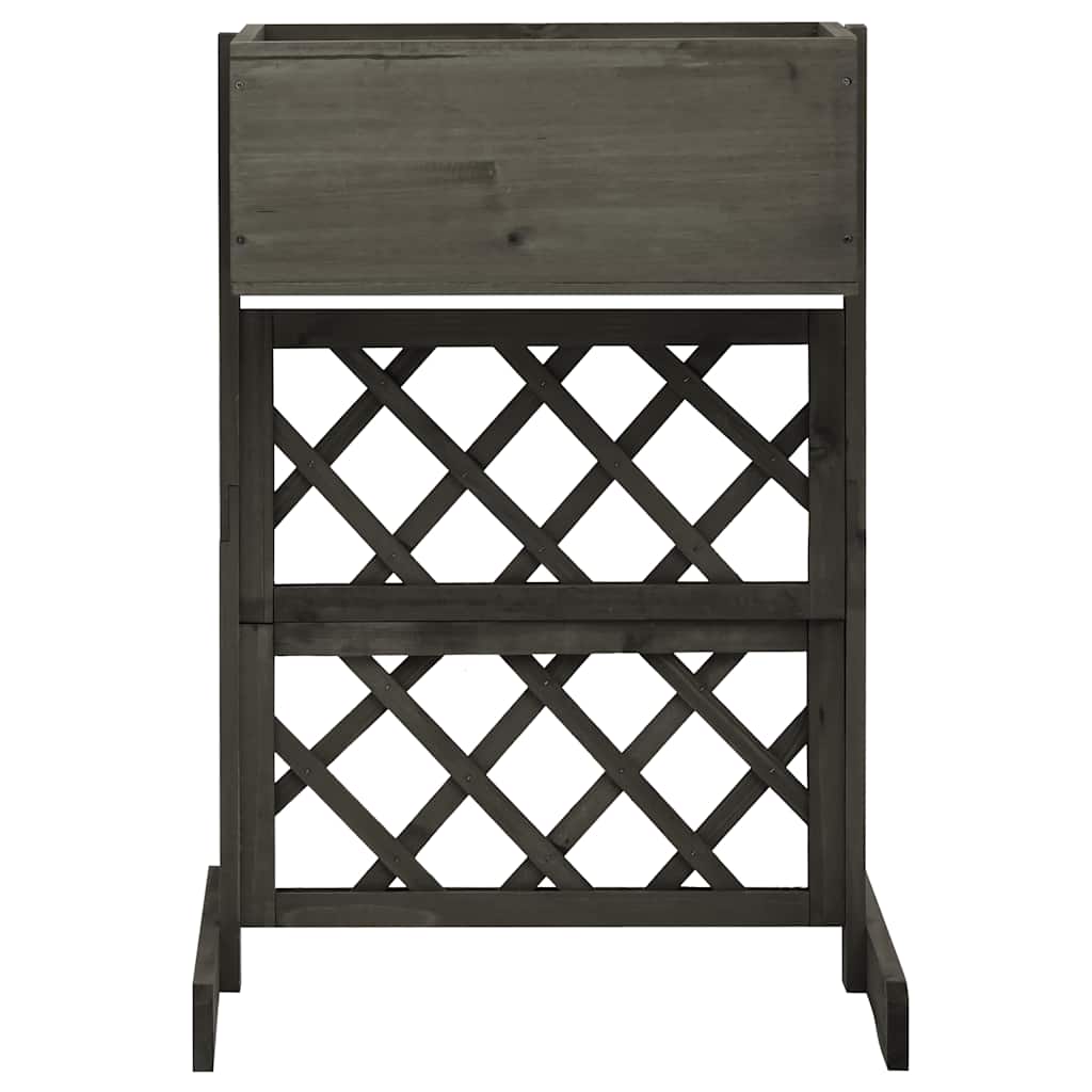 Vidaxl latwerkplantenbak 45x30x74 cm massief vurenhout grijs