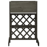 Vidaxl latwerkplantenbak 45x30x74 cm massief vurenhout grijs