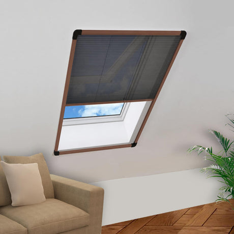 Vidaxl raamhor plissé 80x120 cm aluminium bruin