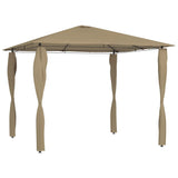 Arbor vidaxl avec couvercles de poteau 160 g m² 3x3x2,6 m taupe