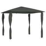 Vidaxl prieel met paalhoezen 160 g m² 3x3x2,6 m antracietkleurig