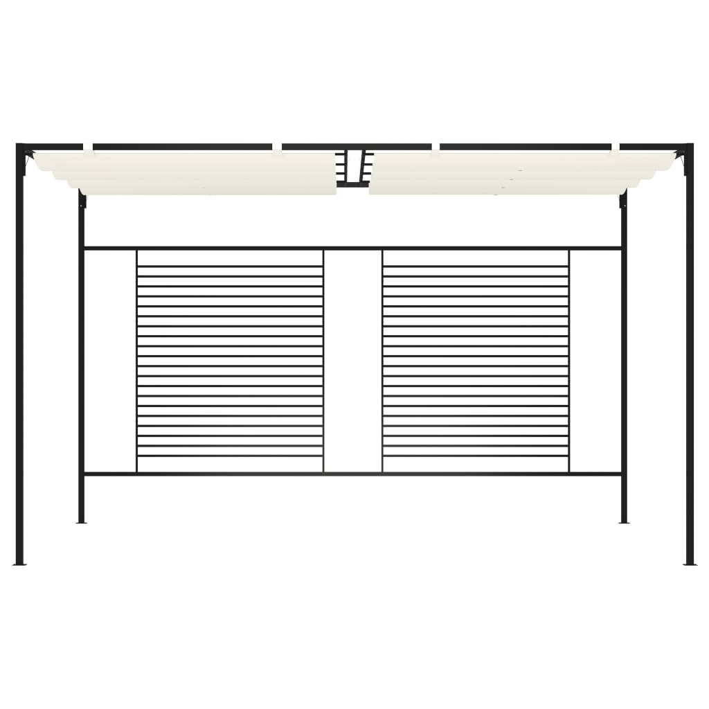 Vidaxl -Laube mit ausziehbarem Dach 180 g m² 3x4x2,3 M cremefarben -gelöscht