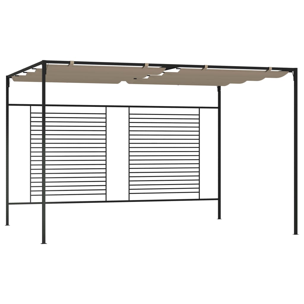 Arbor vidaxl avec toit extensible 180 g m² 3x4x2,3 m taupe