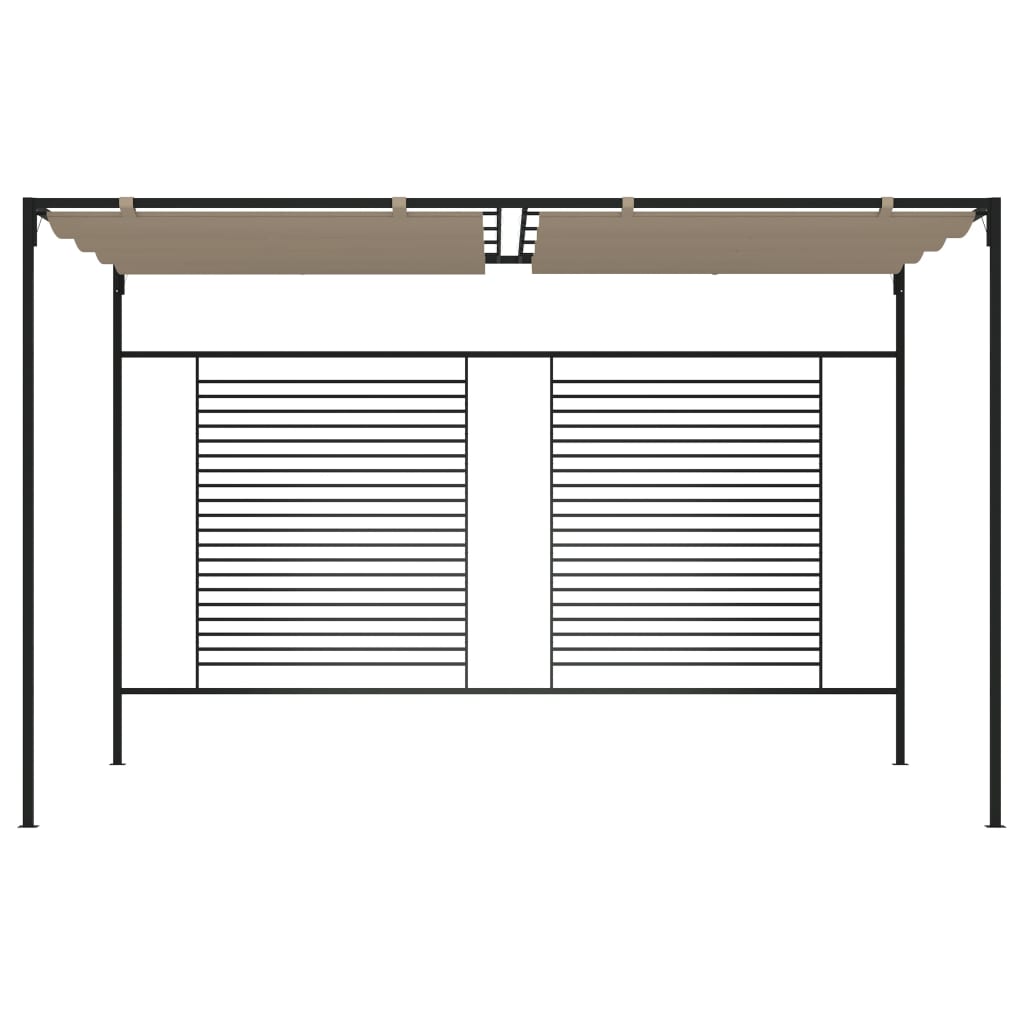 Vidaxl arbor with extendable roof 180 g m² 3x4x2.3 m taupe