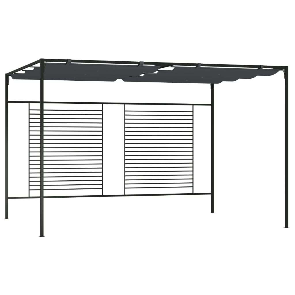 Vidaxl Arbor med utdragbart tak 180 g m² 4x3x2,3 M Anthracite -färgad