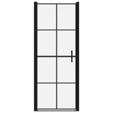 Vidaxl douchedeuren 81x195 cm gehard glas zwart