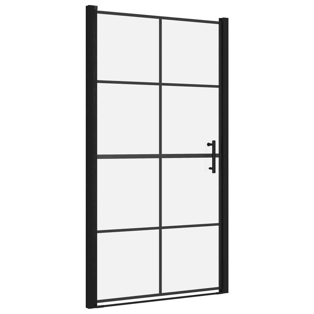 Vidaxl brusedør 100x178 cm hærdet glas sort