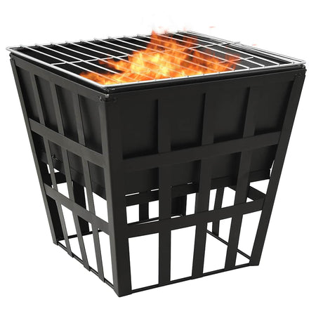Vidaxl vuurplaats en barbecue 2-in-1 34x34x48 cm staal