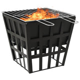 Vidaxl vuurplaats en barbecue 2-in-1 34x34x48 cm staal