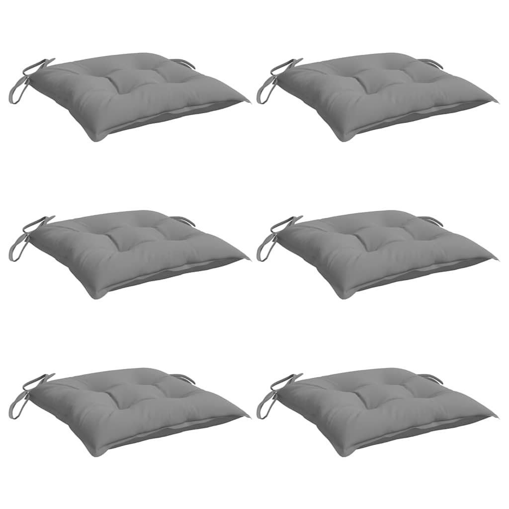 Vidaxl stoelkussens 6 st 40x40x7 cm oxford stof grijs