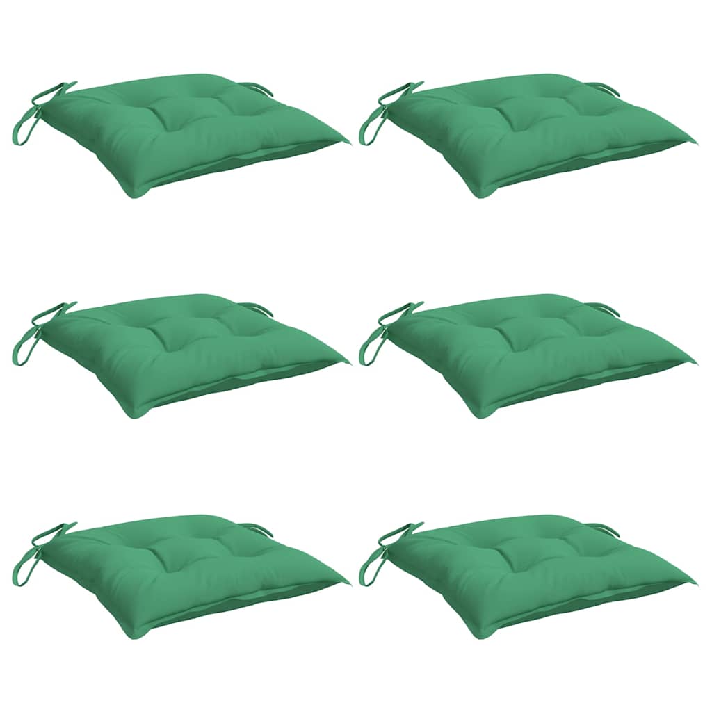 Vidaxl stoelkussens 6 st 40x40x7 cm oxford stof groen