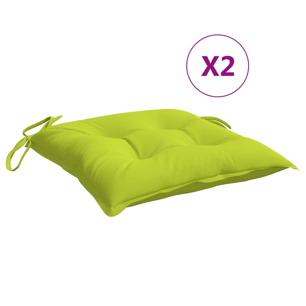 Coussins de chaise Vidaxl 2 pcs 40x40x7 cm Oxford tissu vert clair