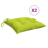 Coussins de chaise Vidaxl 2 pcs 40x40x7 cm Oxford tissu vert clair