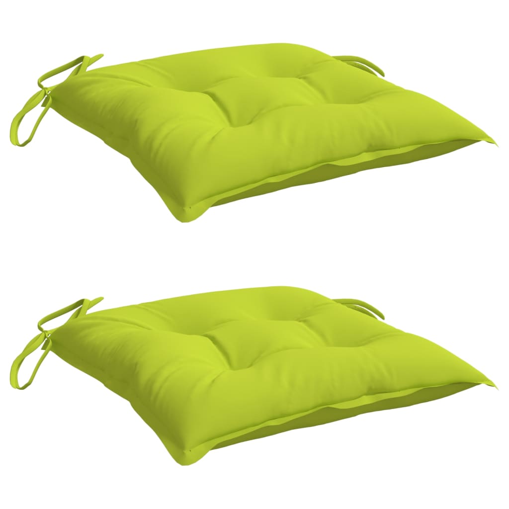 Coussins de chaise Vidaxl 2 pcs 40x40x7 cm Oxford tissu vert clair