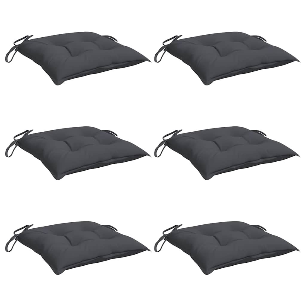 Vidaxl stoelkussens 6 st 50x50x7 cm oxford stof antracietkleurig