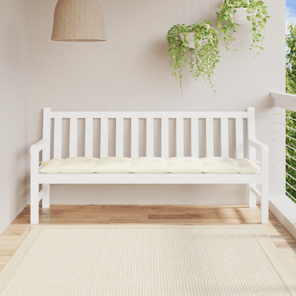 VIDAXL Garden Bench blazina 180x50x7 cm Oxford tkanina Crèmewit