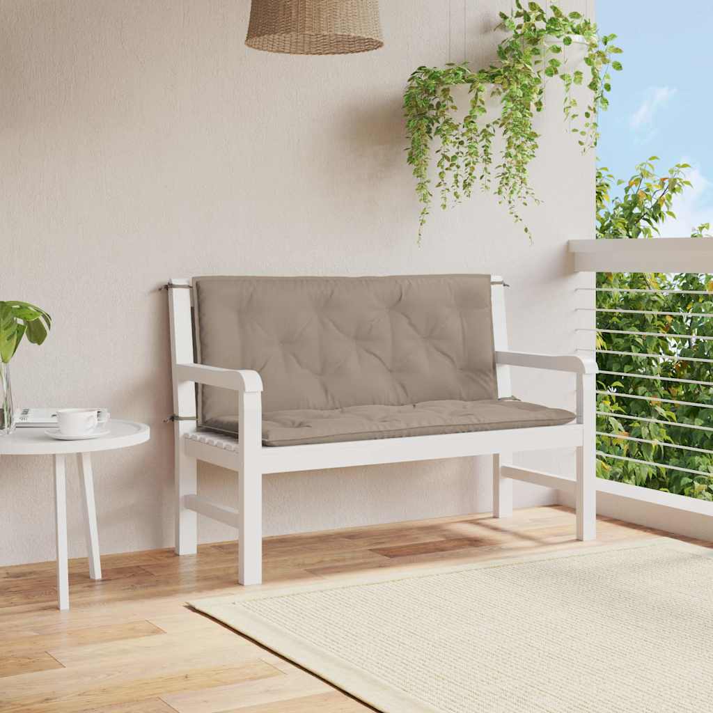 Vidaxl tuinbankkussen 120x(50+50)x7 cm oxford stof taupe