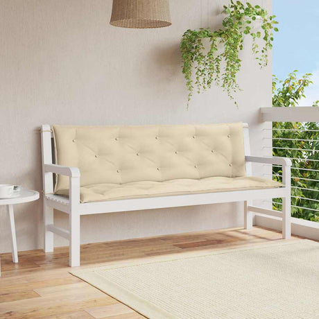 Vidaxl tuinbankkussen 150x(50+50)x7 cm oxford stof beige
