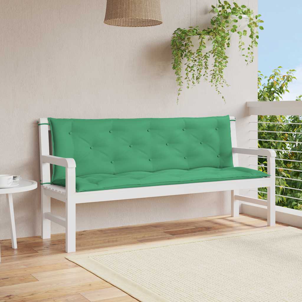 Vidaxl tuinbankkussen 150x(50+50)x7 cm oxford stof groen