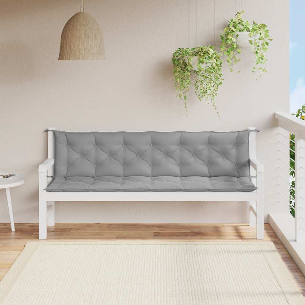Vidaxl tuinbankkussen 200x(50+50)x7 cm oxford stof grijs