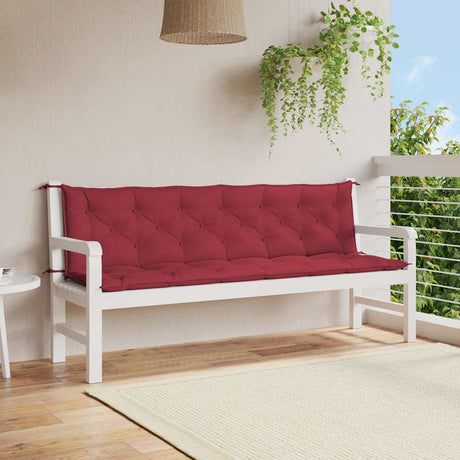 Vidaxl tuinbankkussen 200x(50+50)x7 cm oxford stof wijnrood