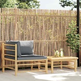Vidaxl 2-delige loungeset met donkergrijze kussens bamboe