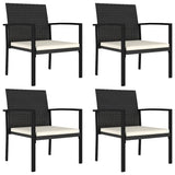 Vidaxl tuinstoelen 4 st poly rattan zwart