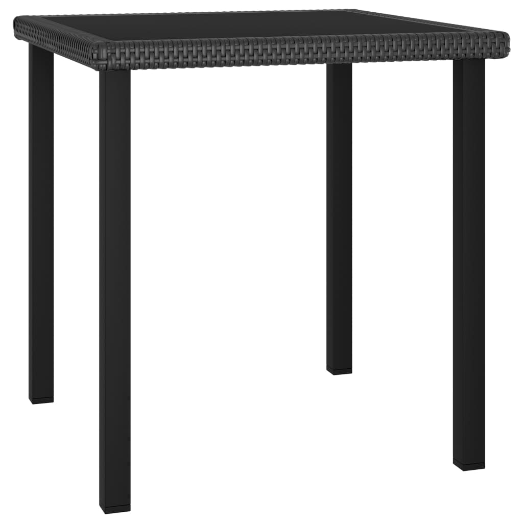 Vidaxl tuintafel 70x70x73 cm poly rattan zwart