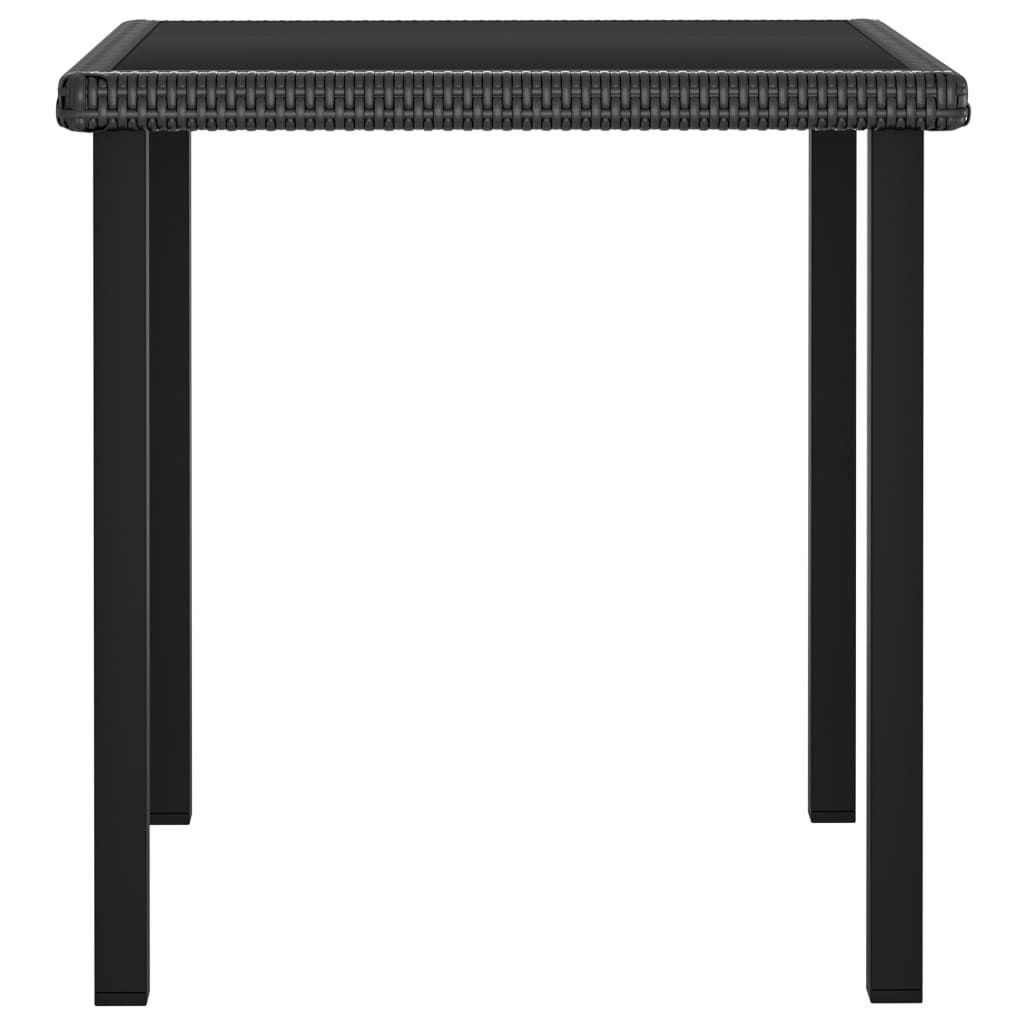 Vidaxl tuintafel 70x70x73 cm poly rattan zwart