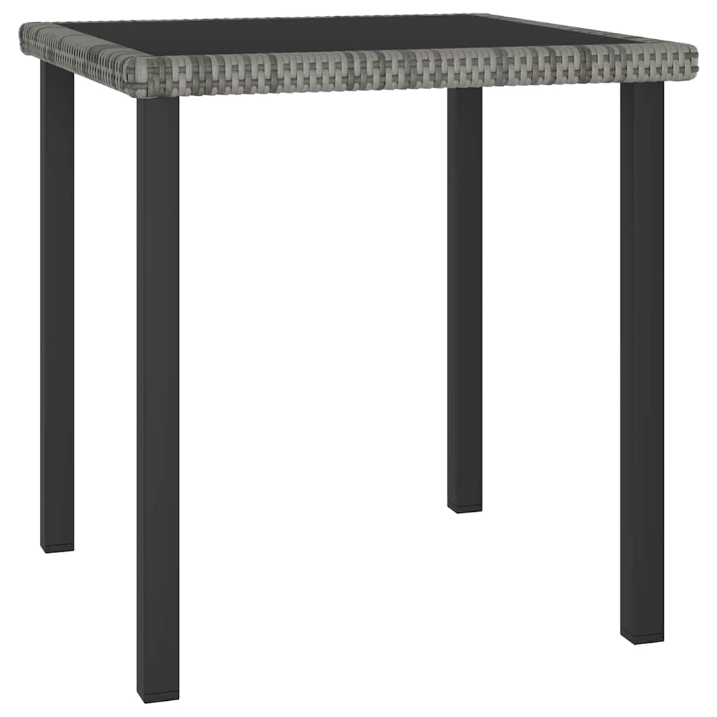 Vidaxl tuintafel 70x70x73 cm poly rattan grijs