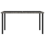 Vidaxl tuintafel 140x70x73 cm poly rattan grijs