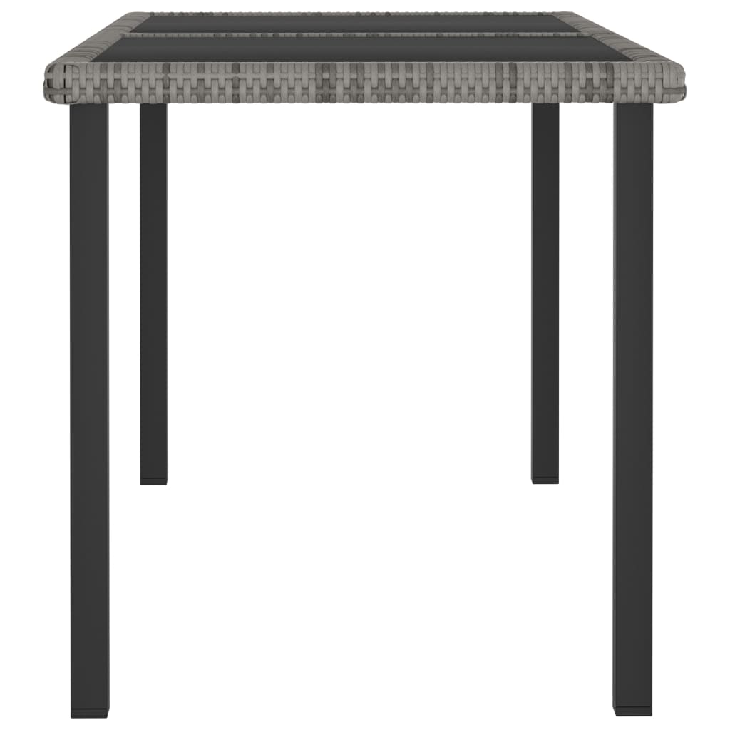 Vidaxl tuintafel 140x70x73 cm poly rattan grijs