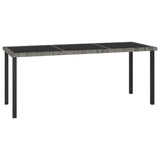 Vidaxl tuintafel 180x70x73 cm poly rattan grijs