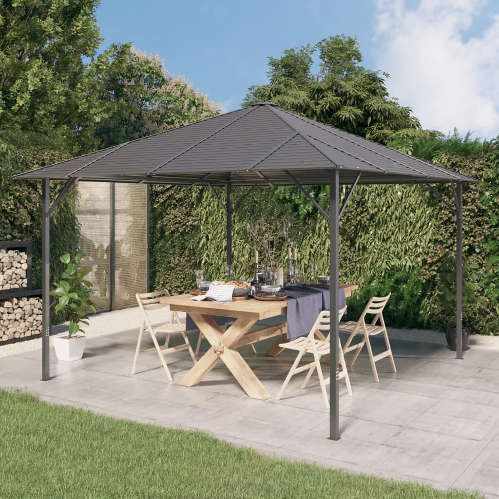 Vidaxl Arbor avec toit 3x3 m anthracite -colored