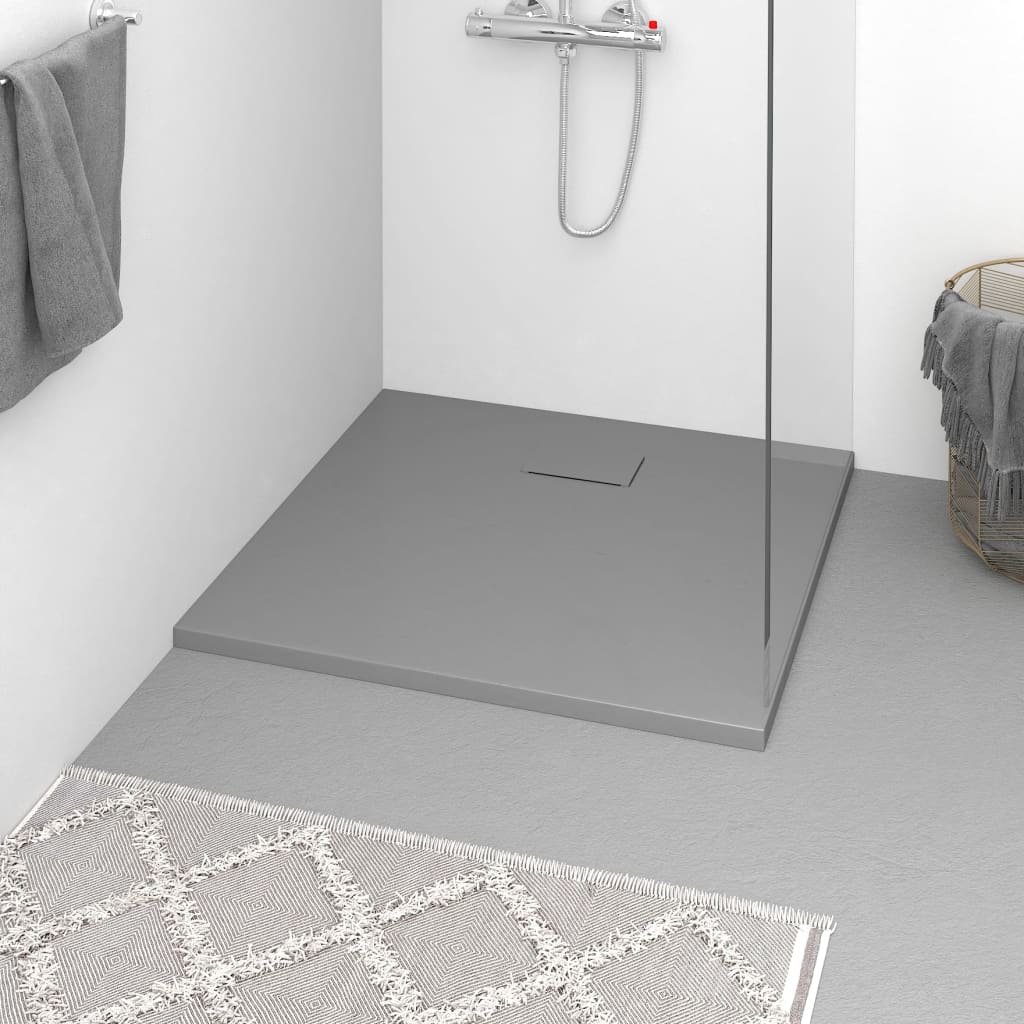 Bac de douche Vidaxl 90x80 cm SMC Gray