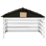 Vidaxl overkapping voor grasmaaier 78x74x54 cm vurenhout zwart en wit