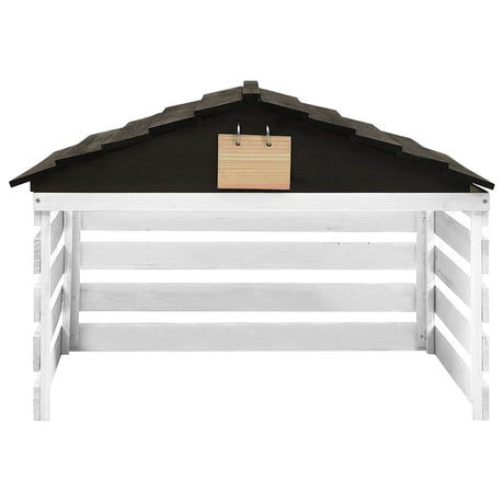 Vidaxl overkapping voor grasmaaier 78x74x54 cm vurenhout zwart en wit