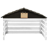 Vidaxl overkapping voor grasmaaier 78x74x54 cm vurenhout zwart en wit
