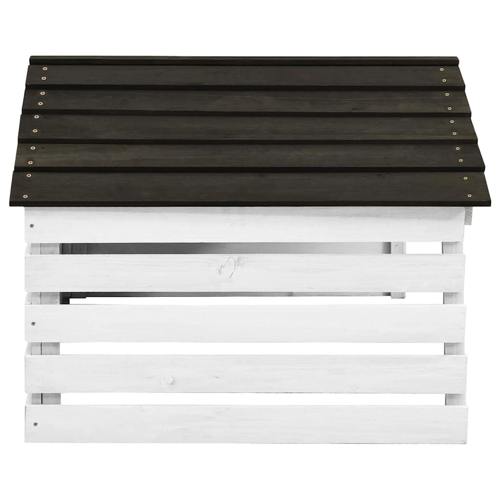 Vidaxl overkapping voor grasmaaier 78x74x54 cm vurenhout zwart en wit
